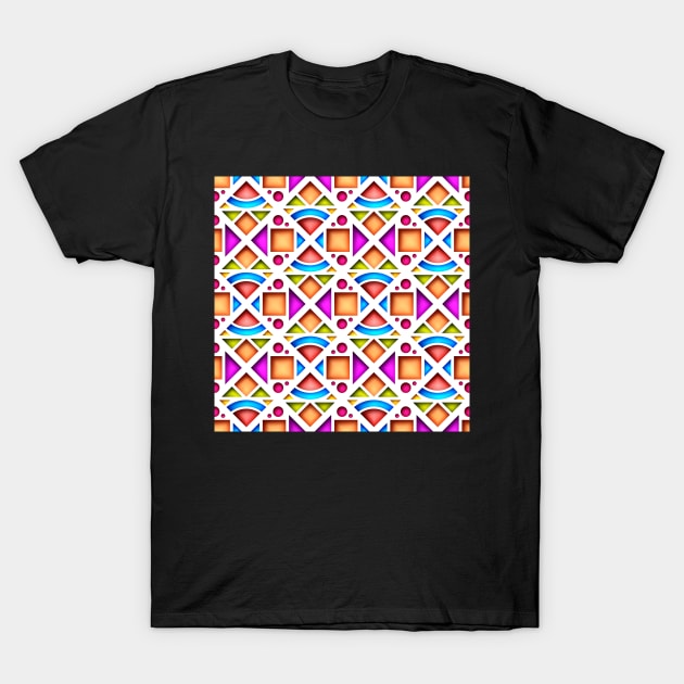 3d Сolorful Geometric Pattern T-Shirt by lissantee